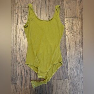Anko Mustard Yellow Ribbed Bodysuit Tank